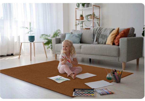 Habszivacs puzzle szőnyeg 180x120cm Barna