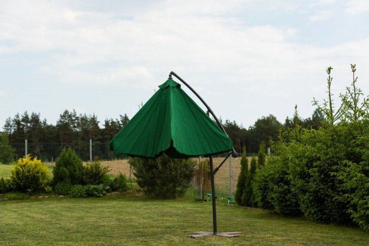 Zložljiv vrtni senčnik 350cm Dark Green