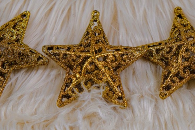 Karácsonyfadísz - csillag 3db 10,5cm GOLD