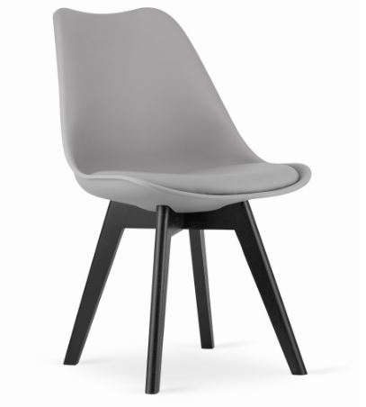 Jedilni stoli 4 kosi siv skandinavski stil Dark-Basic