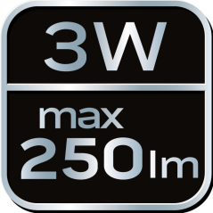 Prednja svjetiljka 250 lum, zoom, CREE XPE, 3xAAA 99-201