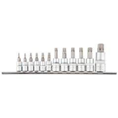 Torx bity nástavce 1/4, 3/8, 1/2 "sada 12 ks. 39D342
