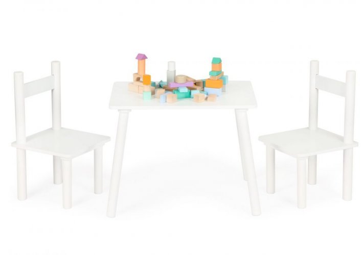 Dječji drveni stolić PLAIN + 2 stolice