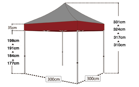 Škarjasti šotor 2,5x2,5 m zelen All-in-One