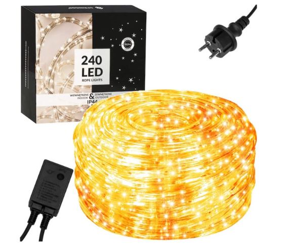 LED-es karácsonyi fényfüzér 10 m 240 LED 8 funkcióval Meleg fehér