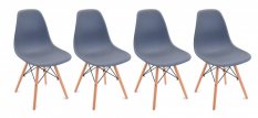 Комплект тъмно сиви столове в скандинавски стил CLASSIC 3+1 БЕЗПЛАТНО!