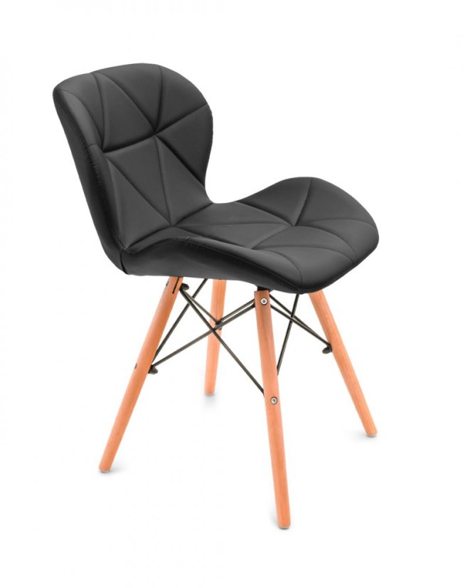 Scaune de sufragerie 4buc din piele, Dark