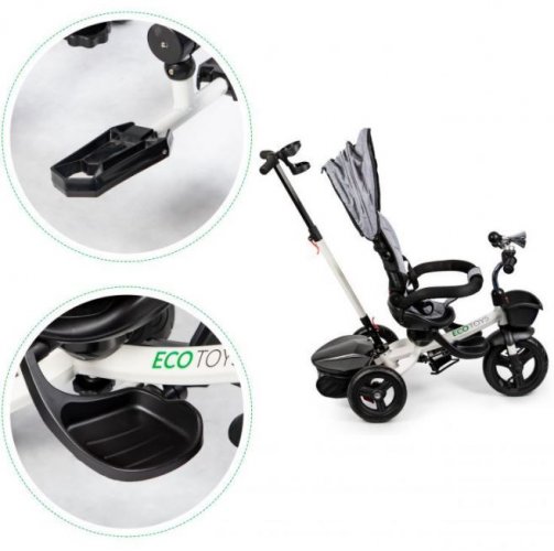 Tricicleta pentru copii cu scaun rotativ Kids Grey