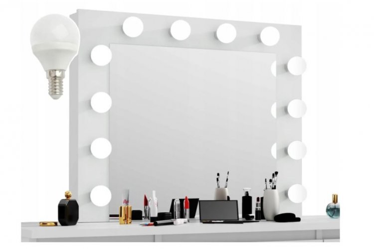 Măsuță de toaletă cu oglindă LED Vanessa stejar craft