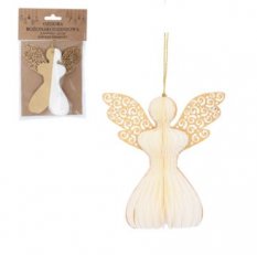 Ornamente decorative din hârtie Înger Alb 12cm 1 buc