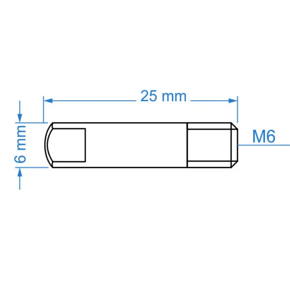 Érintkező hegy MIG TW14 TW15 M6x25 0,8mm