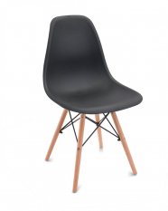 Черен стол скандинавски стил CLASSIC