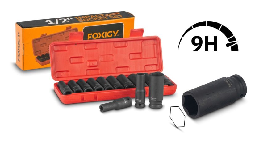 Set extensii tubulare 1/2" 78mm 10buc 10-24mm