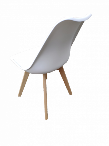 Scaune de sufragerie 4buc alb-gri, stil scandinav Basic