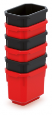 Műanyag dobozok 110x75x263mm Black/Red 6 darab