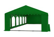 Party šotor 5x12m - Premium-- jeklena cevna konstrukcija, zeleni