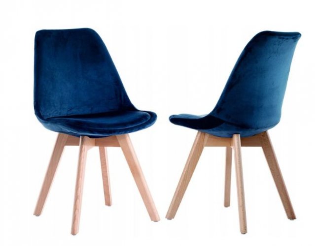 Skandináv stílusú bársony szék  BLUE GLAMOR