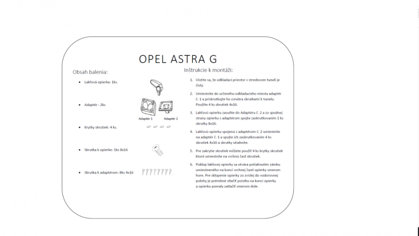 Cotieră Opel ASTRA 2 G 1998 - 2005, husă textilă, neagră