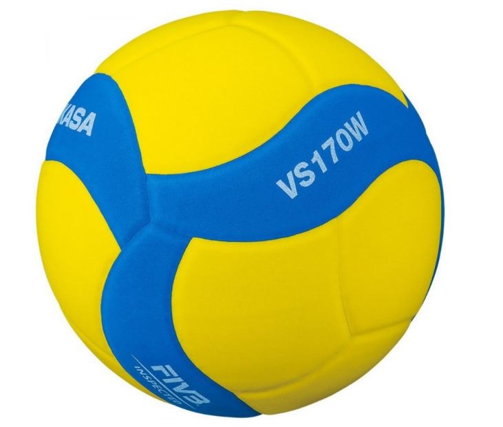 Minge de volei Mikasa galben-albastră mărimea 5 VS170W