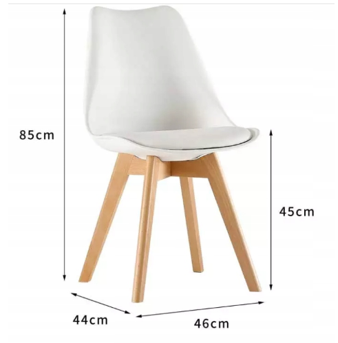 Jedilni stoli 4 kosi belo-črni skandinavski stil Basic