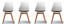 Столове за хранене 4бр. бели и черни в скандинавски стил Basic
