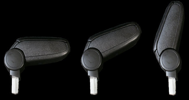 Naslon za ruku Peugeot 207 SW CC, crna, presvlaka od tekstila
