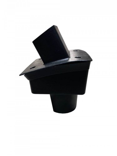 Cotieră AUDI A4 (B6, B7) cu adaptor din plastic - Culoarea: Culoare neagră, Material: Husă cotieră piele ecologică cu fir alb
