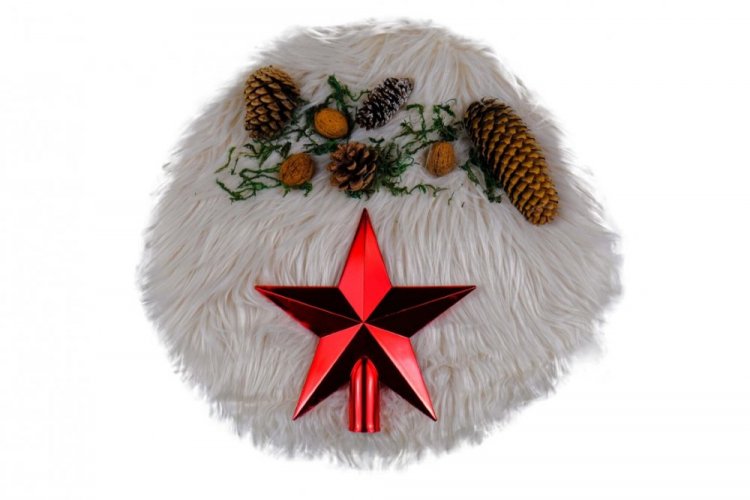 Karácsonyfa csúcsdísz - 20 cm  csillag alakú  RED