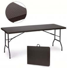 Gostinska miza zložljiva 180 cm Brown Rattan