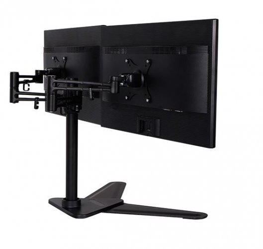 Pozicionálható monitor tartó  2 monitorhoz, 10KG, szabadon álló, 17"-30" fekete színben