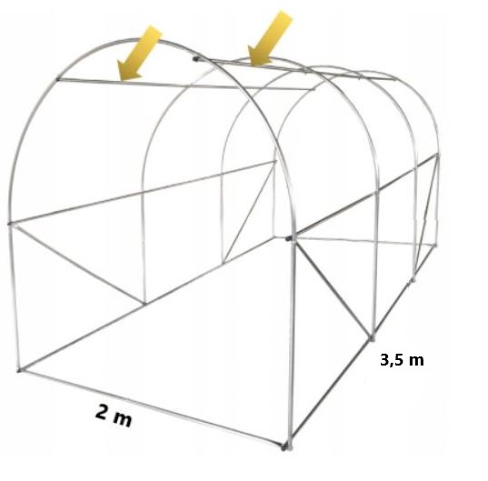 Konštrukcia k záhradnému fóliovníku 2x3,5m PREMIUM