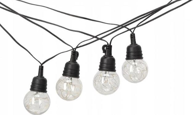 LED fénylánc 5V 10m meleg fehér Bubble