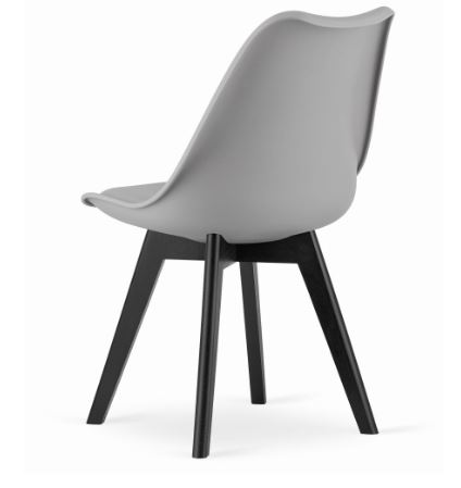 Jedilni stoli 4 kosi siv skandinavski stil Dark-Basic