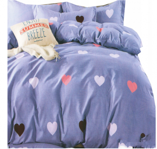 Спално бельо памук Color Heart 160x200см