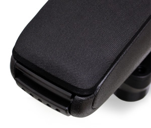 Cotieră AUDI A4 (B6, B7) cu adaptor din plastic, piele-eco, neagră, cu a?ă albă