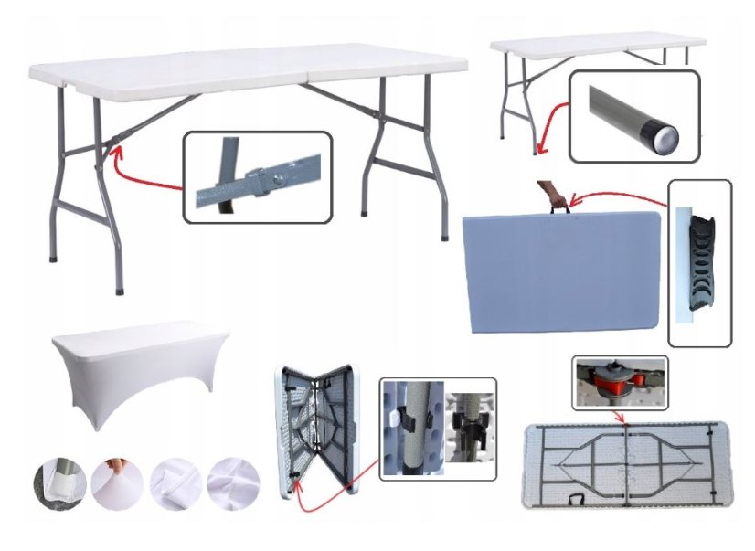 Masă pliabilă de catering 240cm negru