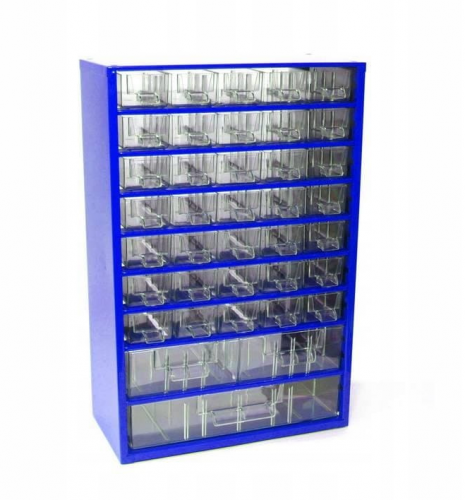 Organizator metalic, 37 sertare, albastru W35M2S1D