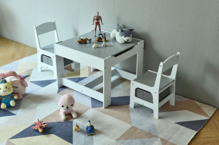 Dječji drveni stol White + 2 stolice