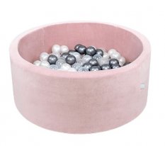 Piscină uscată cu mingiuțe 150buc, 90x30cm roz, Velvet M Princess
