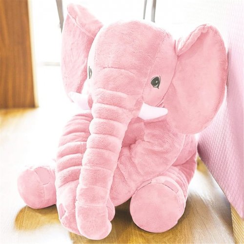 Elefant moale de pluș 45 cm, roz