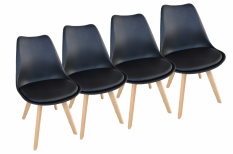 Комплект черни столове скандинавски стил BASIC 3+1 БЕЗПЛАТНО