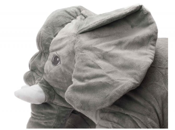 Plišasti mehki slon 60 cm sivi
