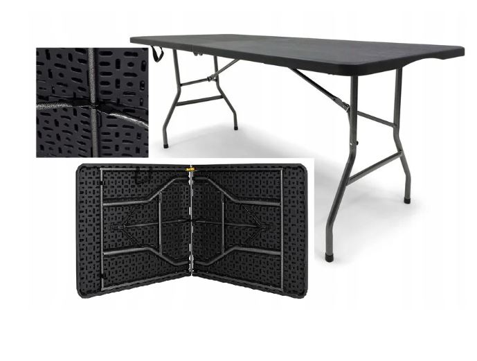 Masă pliabilă de catering 240cm negru