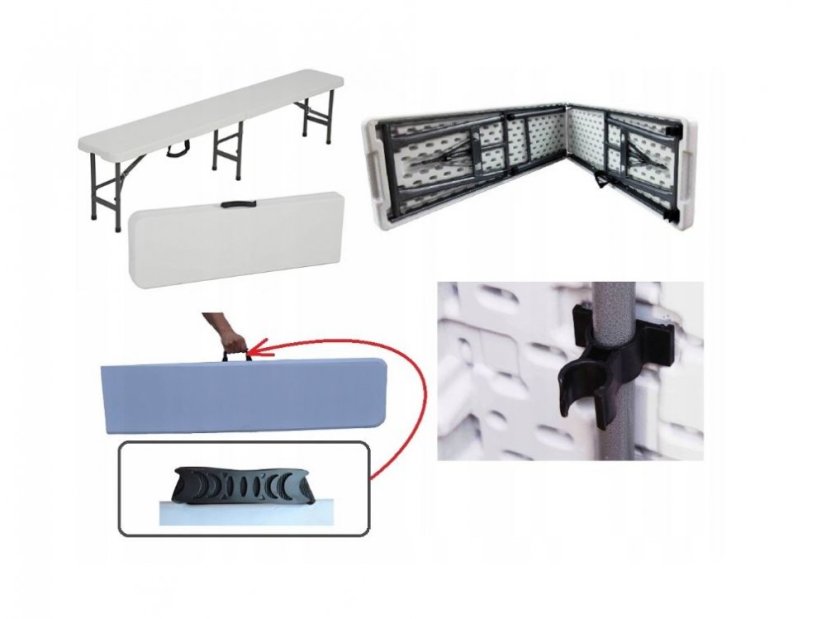 Catering összecsukható pad 180cm 2db