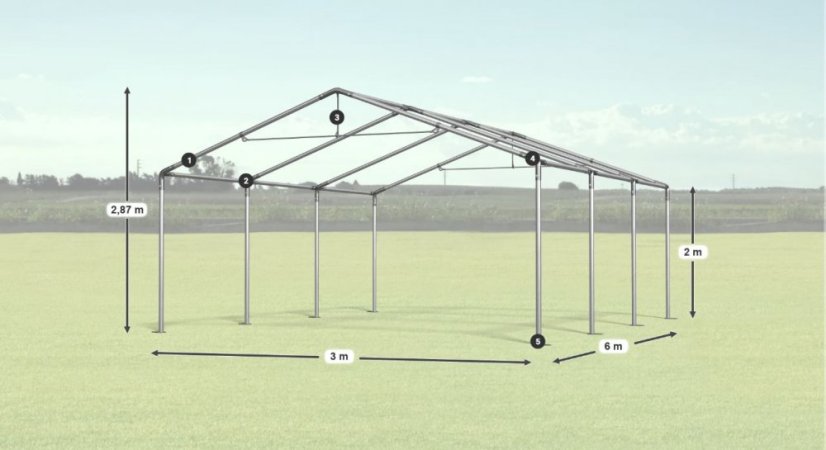 Шатра 3x6x2m Comfort PE 240g Лято