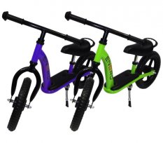Bicicletă de echilibru, violet 12" cu suport