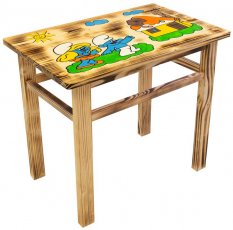 Otroška lesena miza Smrkci + 2 stola