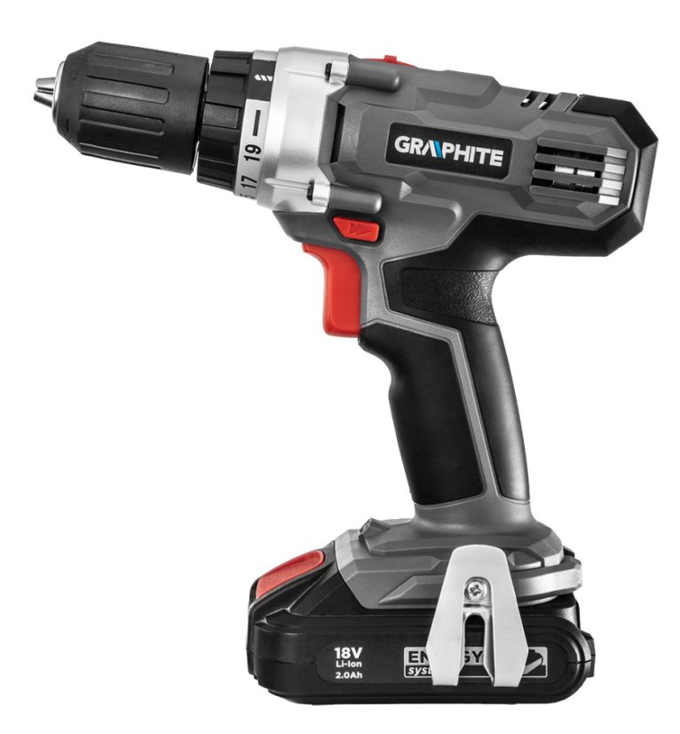 Akkus fúrócsavarhúzó Energy+ 18 V, Li-Ion, önfeszítő tokmány 13mm, akkumulátor nélkül 58G006