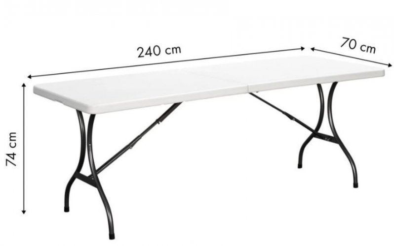 Сгъваема маса за къмпинг 240cm White