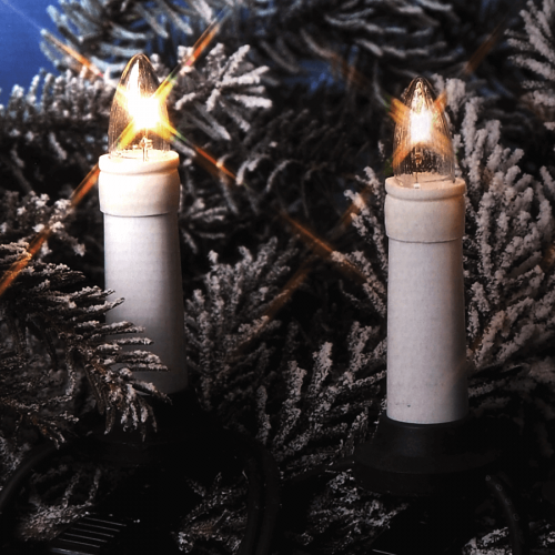 Klasične LED svijeće za božićno drvce za eksterijer, 16,8m, topla bijela